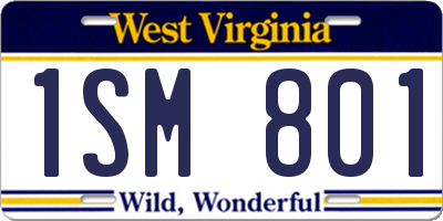 WV license plate 1SM801