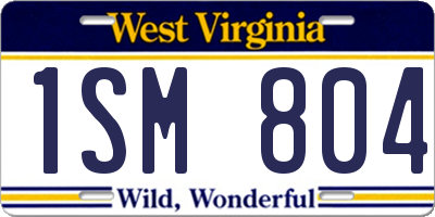 WV license plate 1SM804