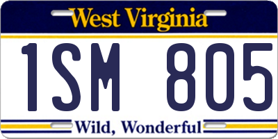 WV license plate 1SM805