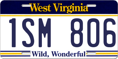 WV license plate 1SM806