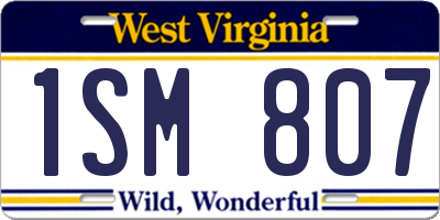 WV license plate 1SM807