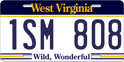 WV license plate 1SM808