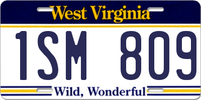 WV license plate 1SM809