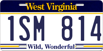 WV license plate 1SM814