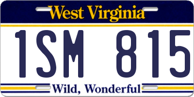 WV license plate 1SM815