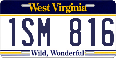 WV license plate 1SM816