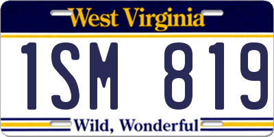 WV license plate 1SM819