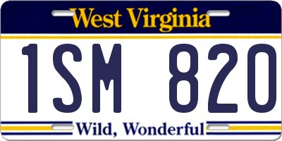 WV license plate 1SM820