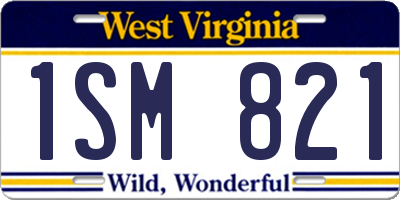 WV license plate 1SM821