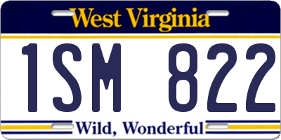 WV license plate 1SM822