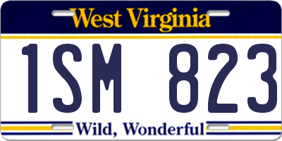 WV license plate 1SM823