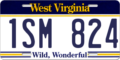WV license plate 1SM824
