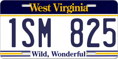 WV license plate 1SM825