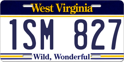 WV license plate 1SM827