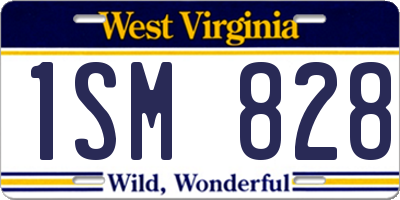 WV license plate 1SM828