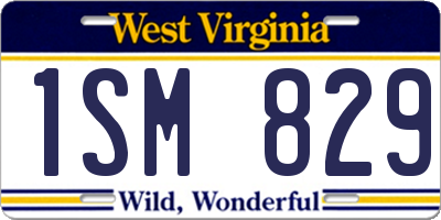 WV license plate 1SM829