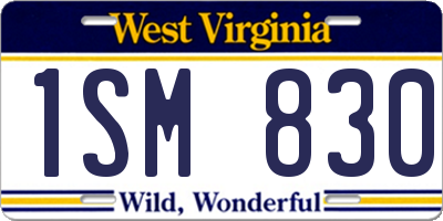 WV license plate 1SM830