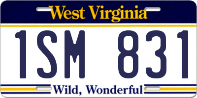 WV license plate 1SM831