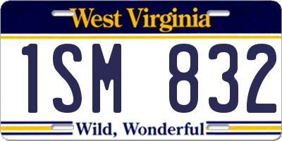 WV license plate 1SM832
