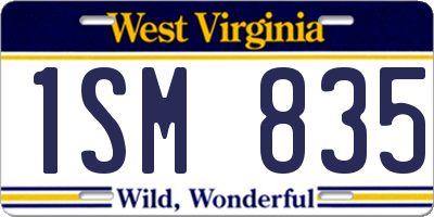 WV license plate 1SM835