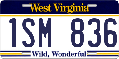 WV license plate 1SM836