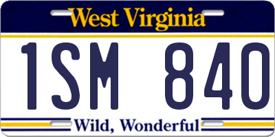 WV license plate 1SM840