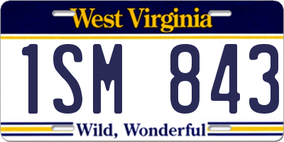 WV license plate 1SM843