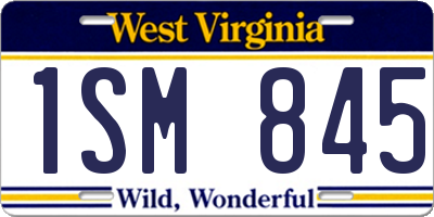 WV license plate 1SM845