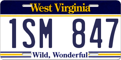 WV license plate 1SM847