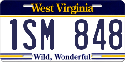 WV license plate 1SM848