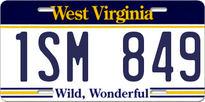 WV license plate 1SM849