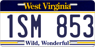 WV license plate 1SM853