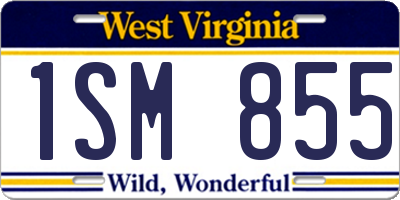 WV license plate 1SM855