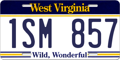 WV license plate 1SM857