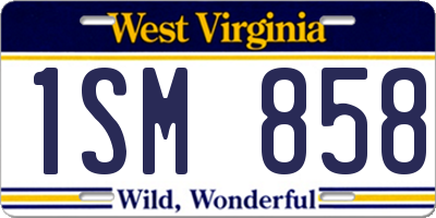 WV license plate 1SM858