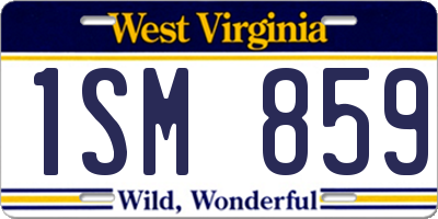 WV license plate 1SM859