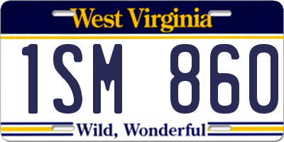 WV license plate 1SM860
