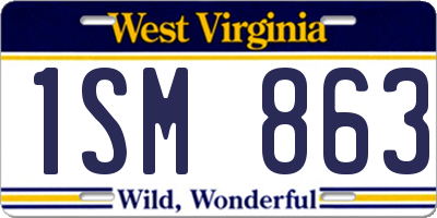 WV license plate 1SM863