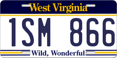 WV license plate 1SM866