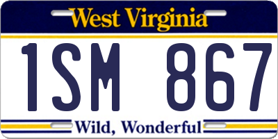 WV license plate 1SM867