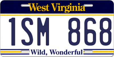 WV license plate 1SM868
