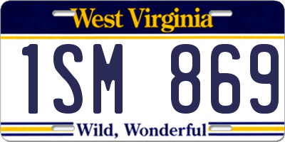 WV license plate 1SM869