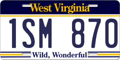 WV license plate 1SM870