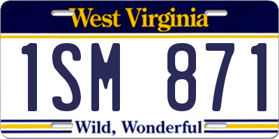 WV license plate 1SM871