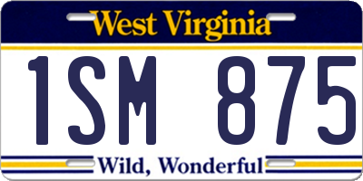 WV license plate 1SM875
