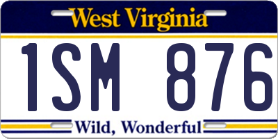 WV license plate 1SM876