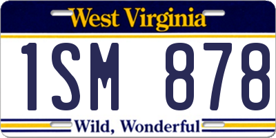 WV license plate 1SM878