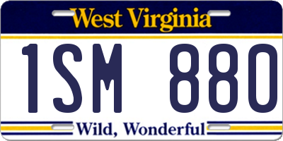 WV license plate 1SM880