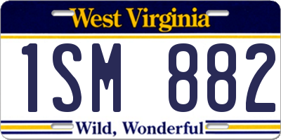 WV license plate 1SM882