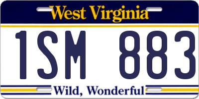 WV license plate 1SM883